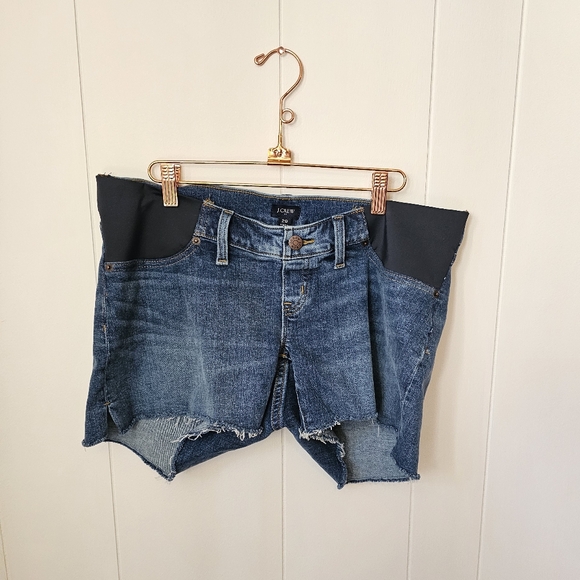 NWT J Crew Maternity Cut off Denim Shorts Side Panel L - Picture 6 of 12